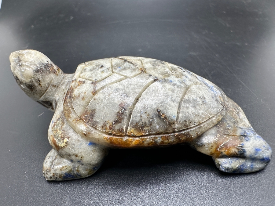 Vintage Hand Carved Lapis Lazuli Turtle Figurine 85g [Photo 7]