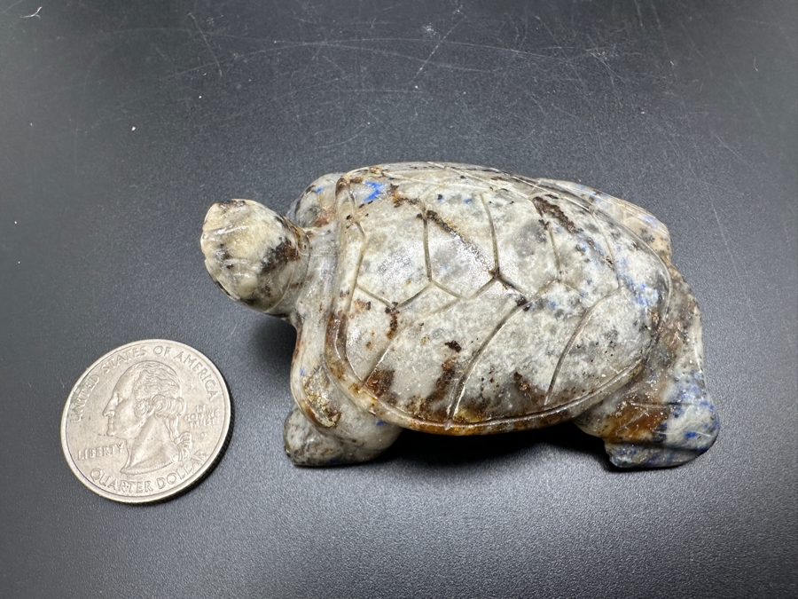 Vintage Hand Carved Lapis Lazuli Turtle Figurine 85g [Photo 13]