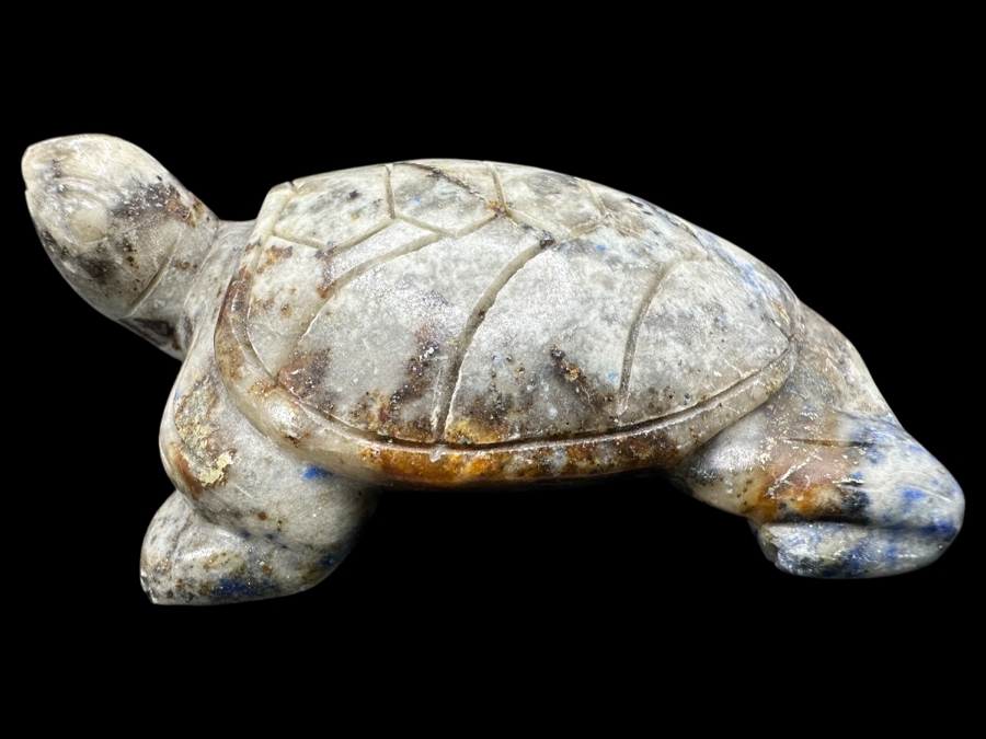 Vintage Hand Carved Lapis Lazuli Turtle Figurine 85g
