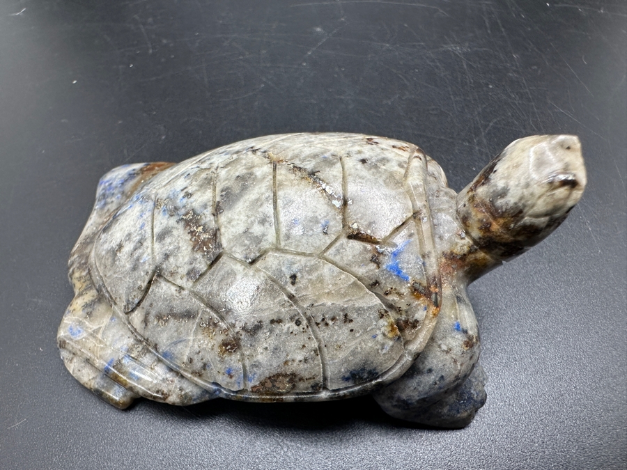 Vintage Hand Carved Lapis Lazuli Turtle Figurine 85g [Photo 2]