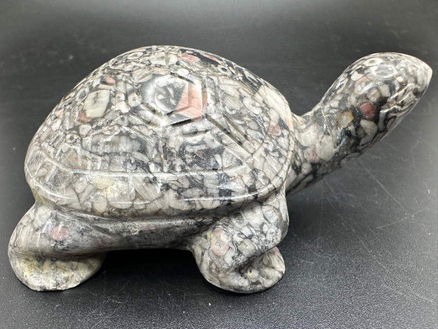 Hand Carved Fossil Stone Turtle Figurine 137g [Photo 8]