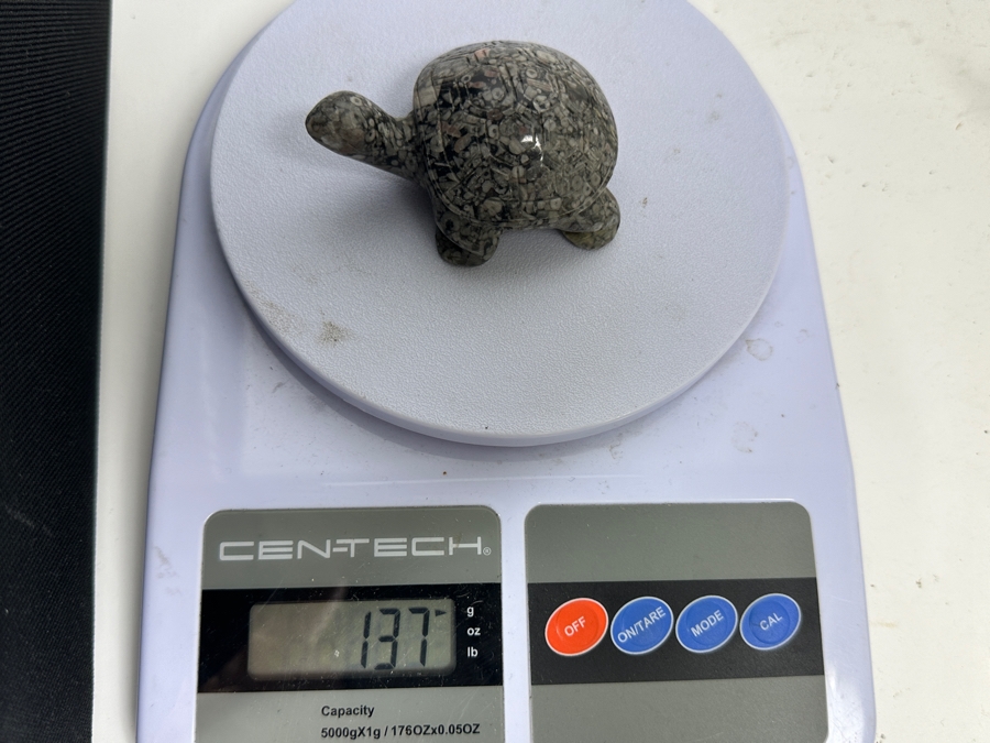 Hand Carved Fossil Stone Turtle Figurine 137g [Photo 13]