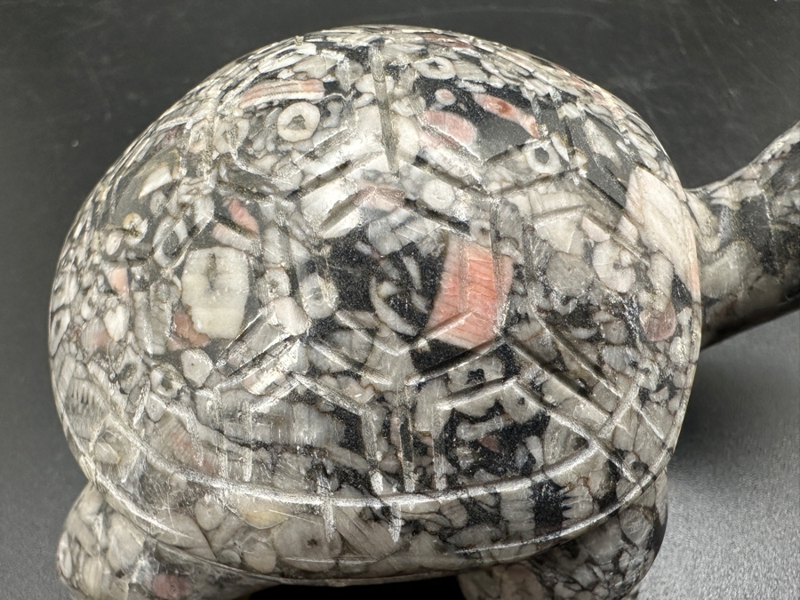 Hand Carved Fossil Stone Turtle Figurine 137g [Photo 7]
