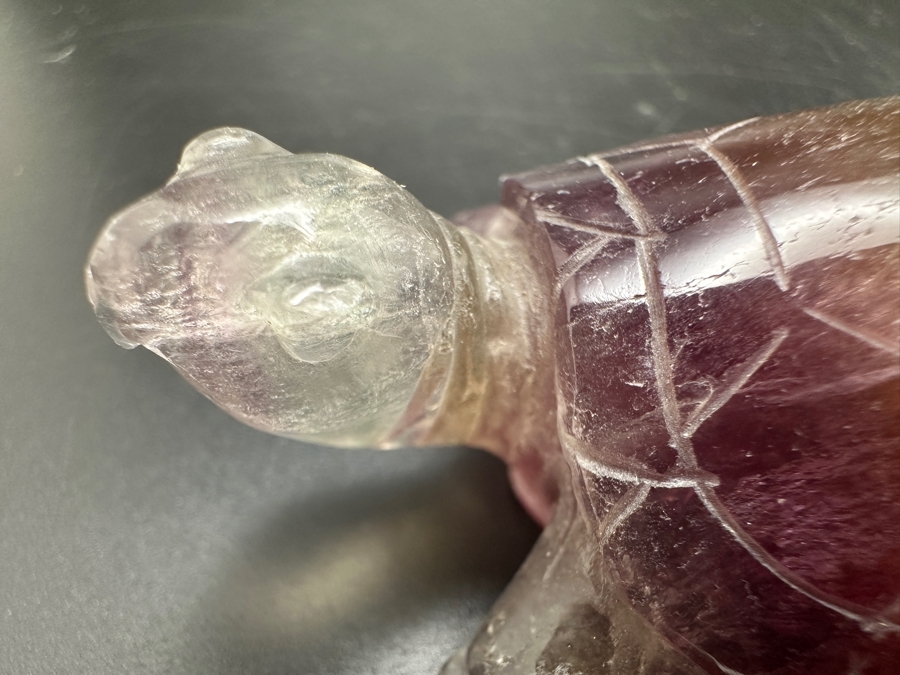 Hand Carved Fluorite Turtle Figurine 100g [Photo 4]
