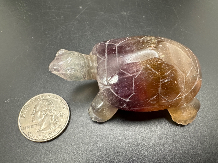 Hand Carved Fluorite Turtle Figurine 100g [Photo 11]