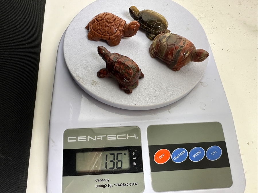 (4) Hand Carved Stone Turtle Figurines 136g [Photo 16]
