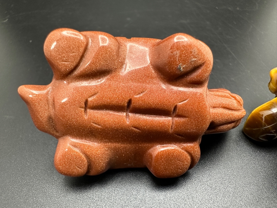 (4) Hand Carved Stone Turtle Figurines 136g [Photo 14]