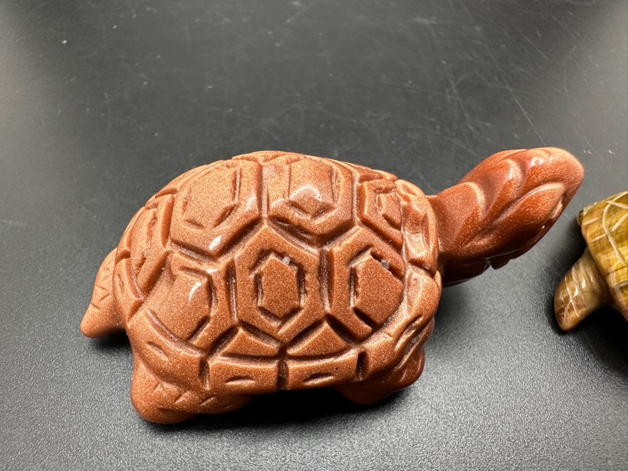(4) Hand Carved Stone Turtle Figurines 136g [Photo 7]
