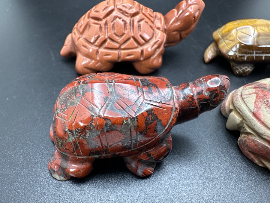 (4) Hand Carved Stone Turtle Figurines 136g [Photo 6]