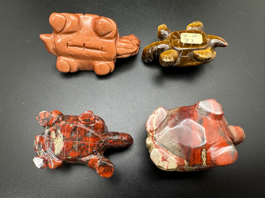 (4) Hand Carved Stone Turtle Figurines 136g [Photo 11]