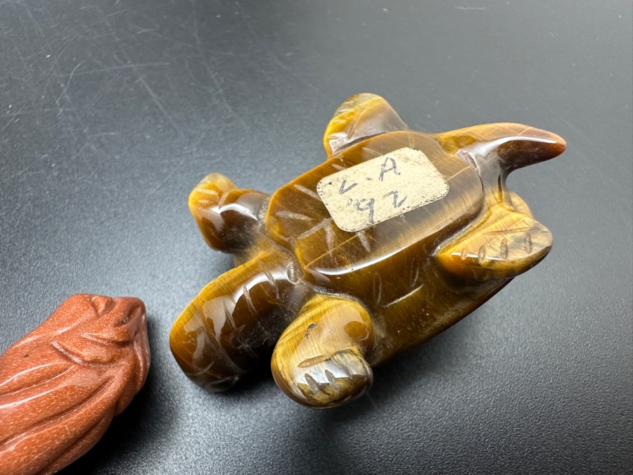 (4) Hand Carved Stone Turtle Figurines 136g [Photo 15]