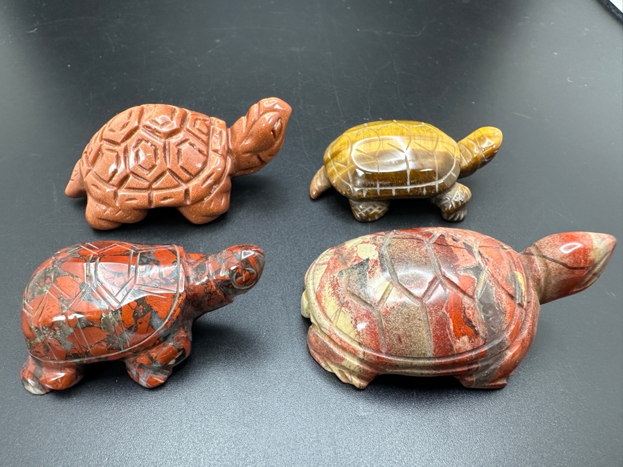 (4) Hand Carved Stone Turtle Figurines 136g [Photo 5]