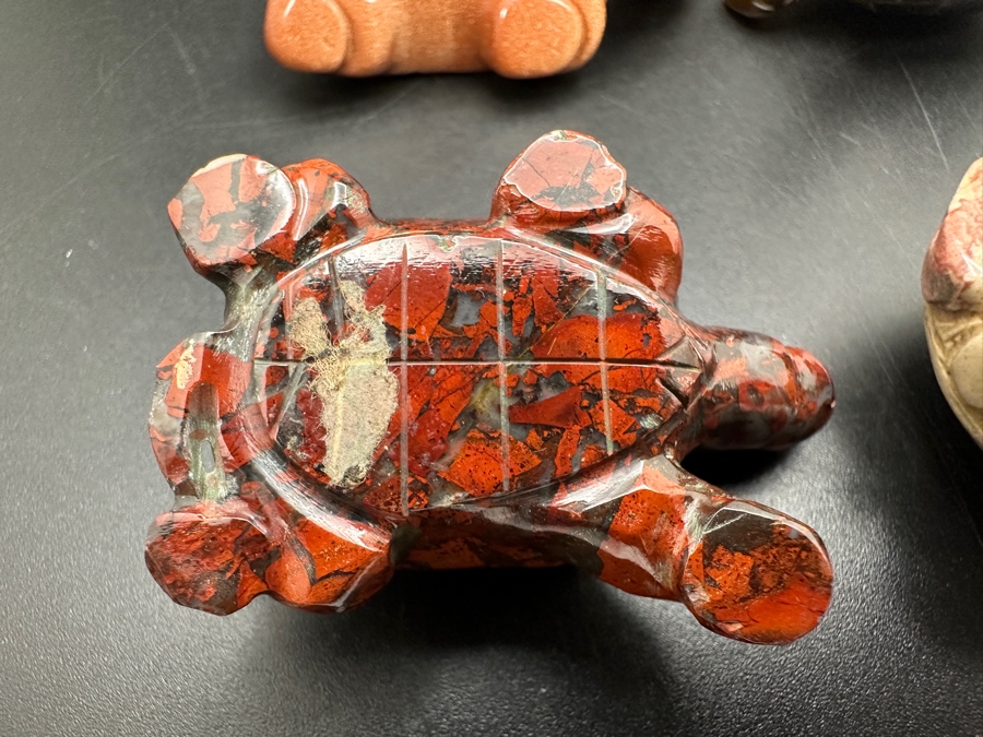 (4) Hand Carved Stone Turtle Figurines 136g [Photo 12]