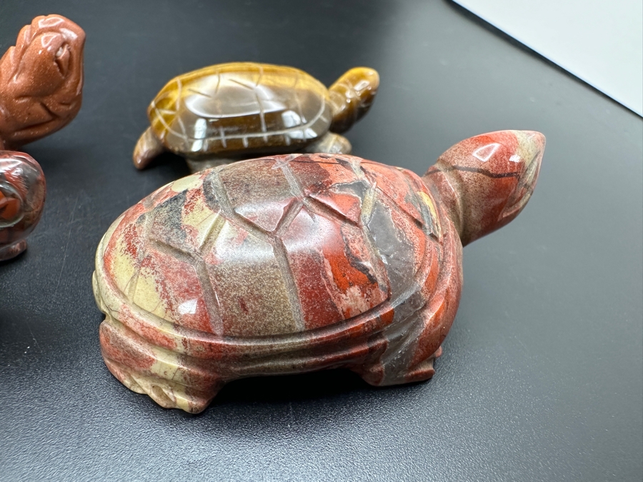 (4) Hand Carved Stone Turtle Figurines 136g [Photo 9]