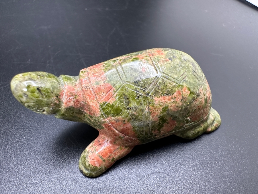 (5) Hand Carved Green Stone Turtle Figurines 94g [Photo 12]