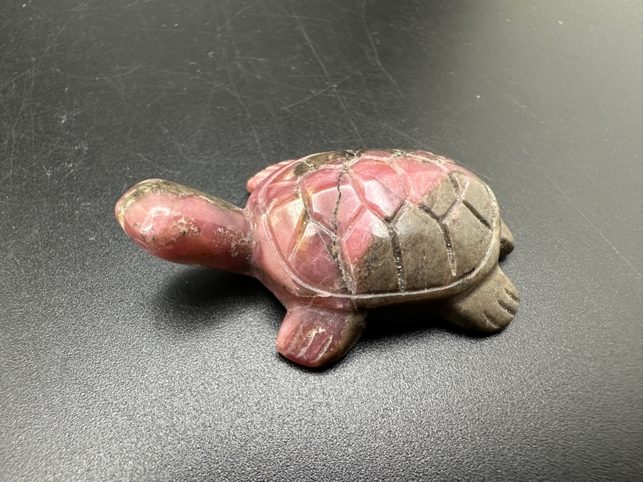 (6) Hand Carved Rhodochrosite Stone Turtle Figurines 142g [Photo 14]