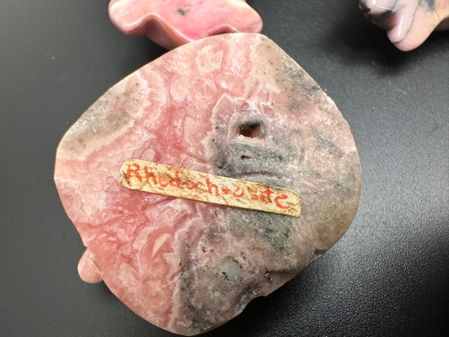 (6) Hand Carved Rhodochrosite Stone Turtle Figurines 142g [Photo 17]