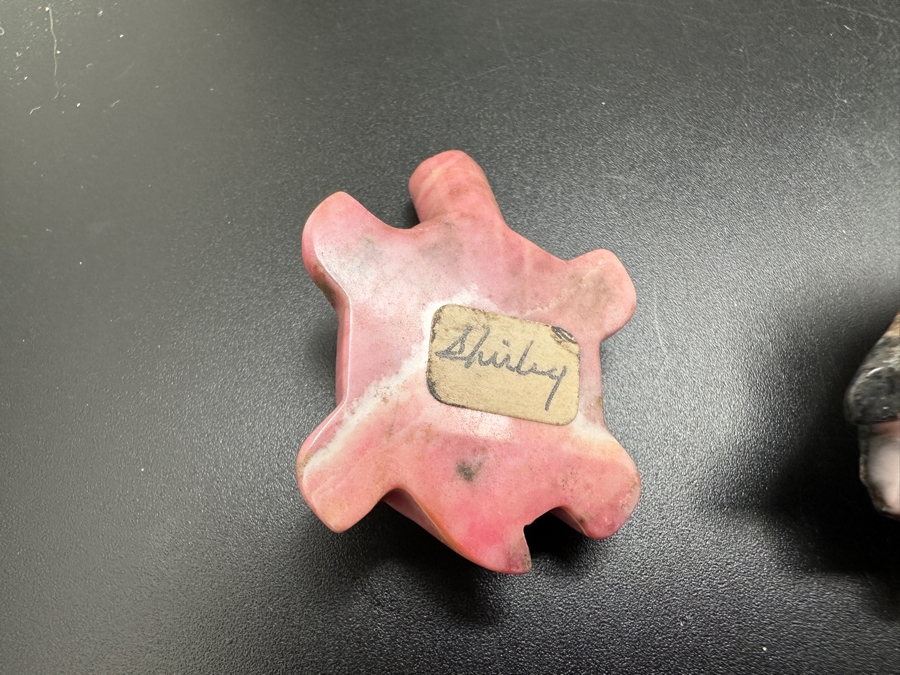 (6) Hand Carved Rhodochrosite Stone Turtle Figurines 142g [Photo 18]