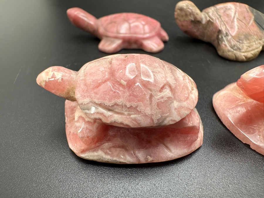(6) Hand Carved Rhodochrosite Stone Turtle Figurines 142g [Photo 6]
