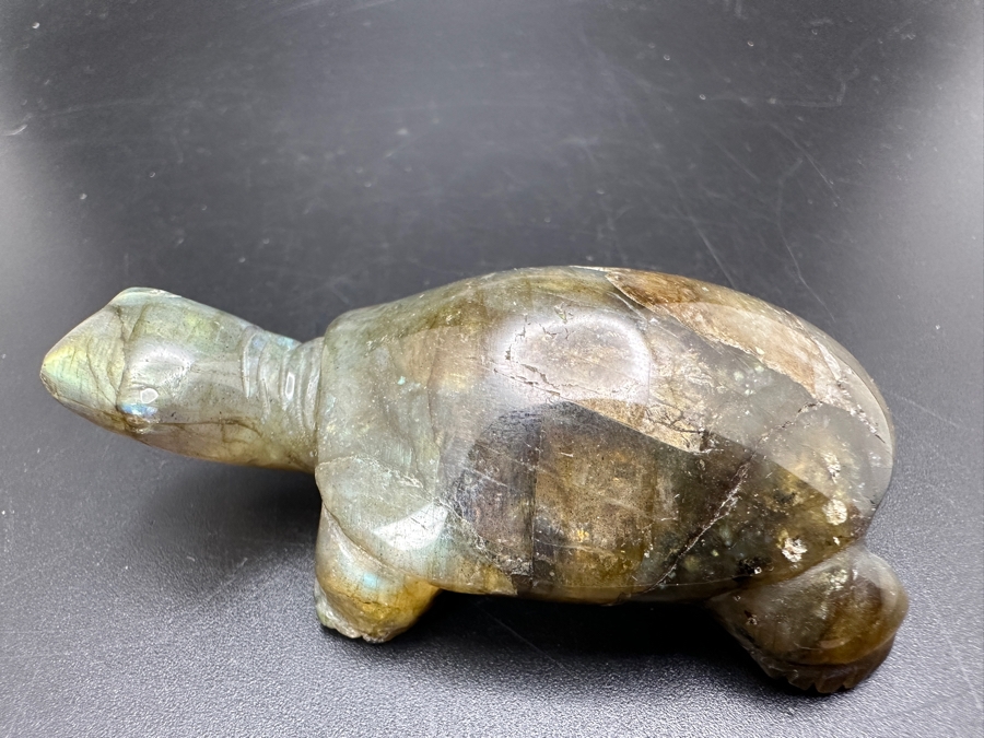 Hand Carved Labradorite Quartz Turtle Figurine 63g [Photo 2]