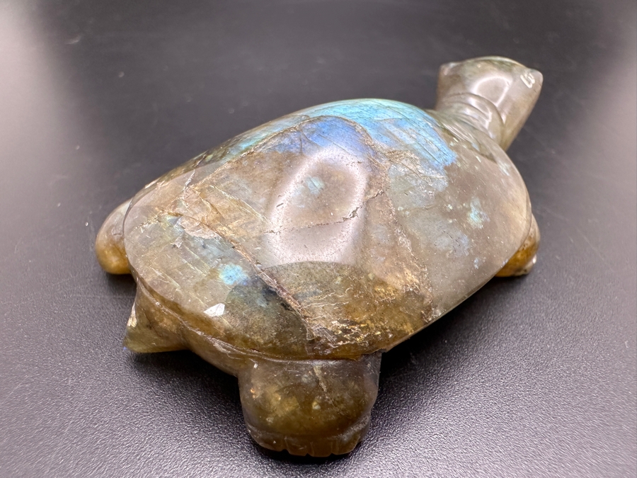 Hand Carved Labradorite Quartz Turtle Figurine 63g [Photo 15]
