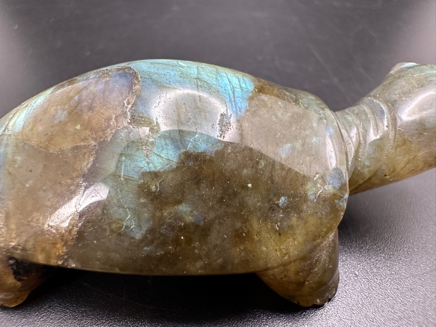 Hand Carved Labradorite Quartz Turtle Figurine 63g [Photo 11]