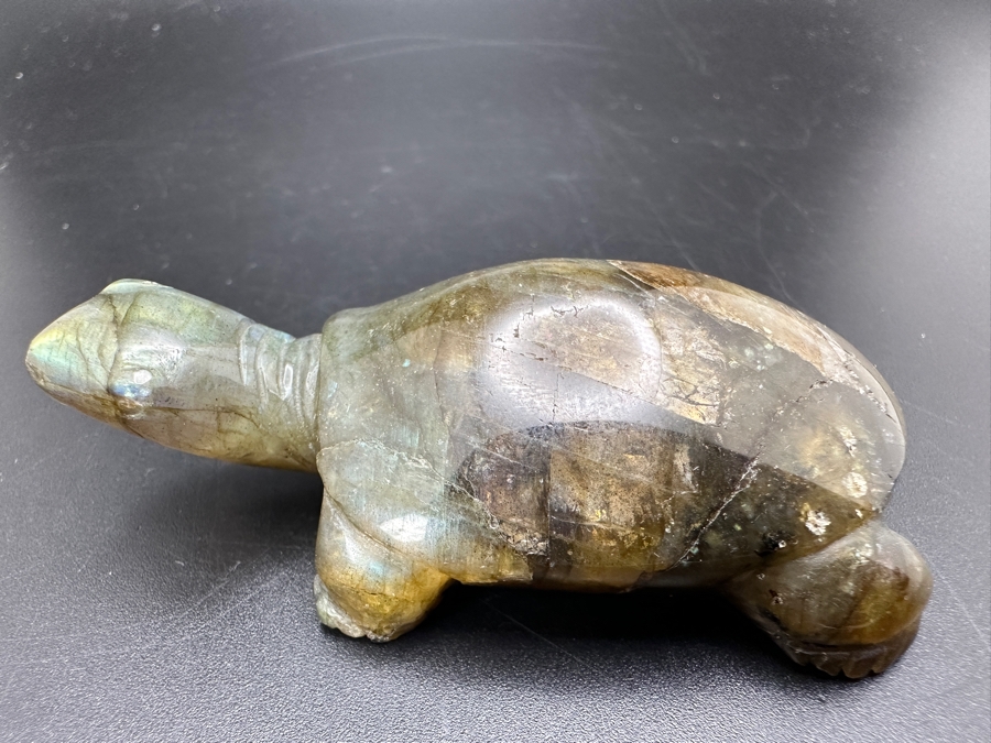 Hand Carved Labradorite Quartz Turtle Figurine 63g [Photo 3]