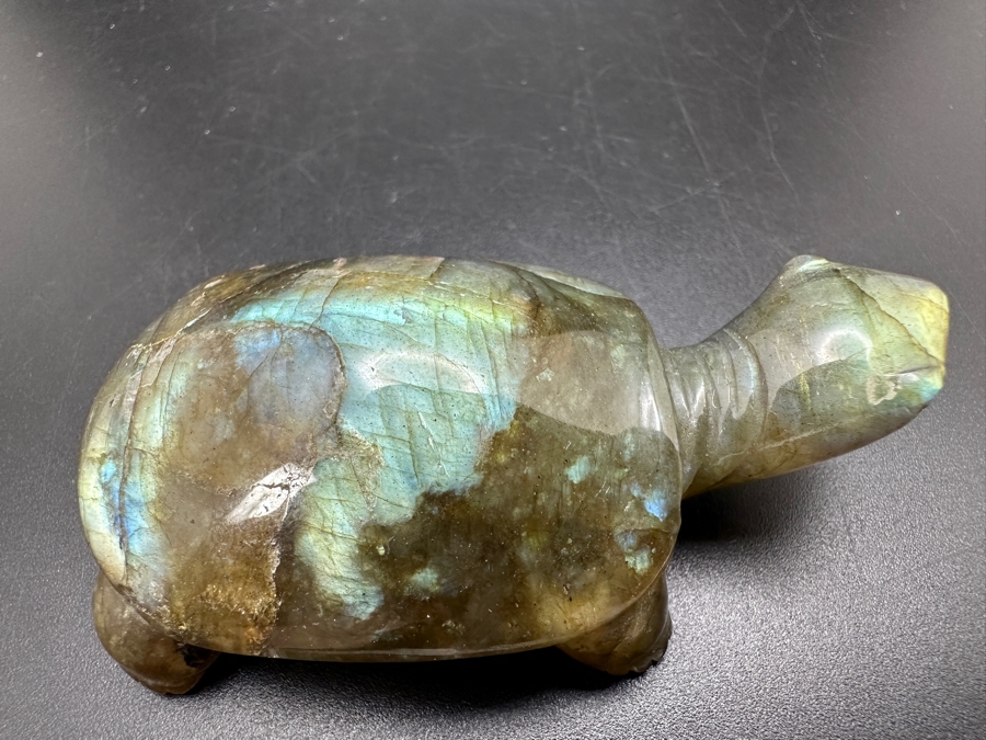 Hand Carved Labradorite Quartz Turtle Figurine 63g [Photo 14]