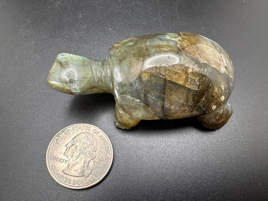 Hand Carved Labradorite Quartz Turtle Figurine 63g [Photo 19]