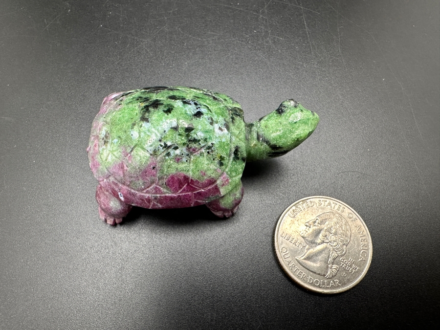 Hand Carved Ruby Zoisite Turtle Figurine 55g [Photo 11]