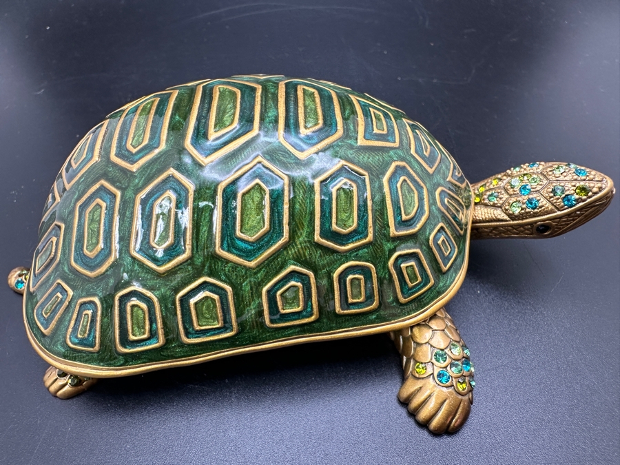 Edgar Berebi Limited Edition Metal Enamel Turtle Box Retails $234 [Photo 3]