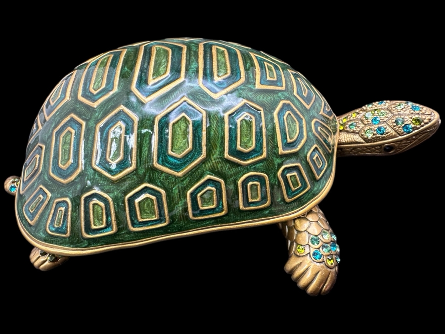Edgar Berebi Limited Edition Metal Enamel Turtle Box Retails $234 [Photo 1]