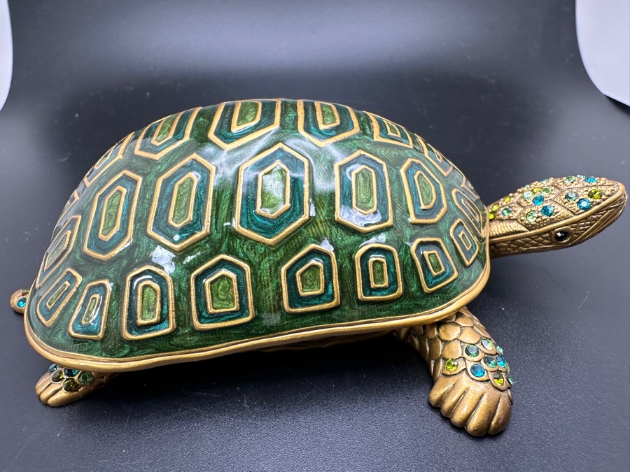 Edgar Berebi Limited Edition Metal Enamel Turtle Box Retails $234 [Photo 4]