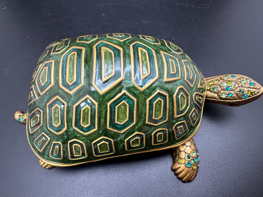 Edgar Berebi Limited Edition Metal Enamel Turtle Box Retails $234 [Photo 2]