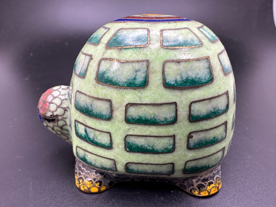 Vintage Chinese Cloisonne Turtle Figurine [Photo 2]