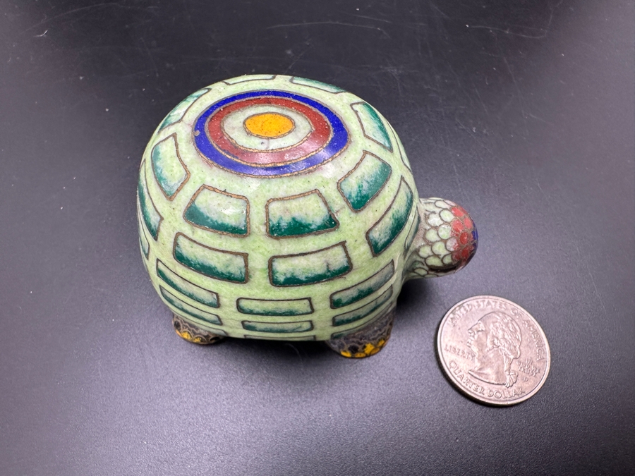 Vintage Chinese Cloisonne Turtle Figurine [Photo 7]