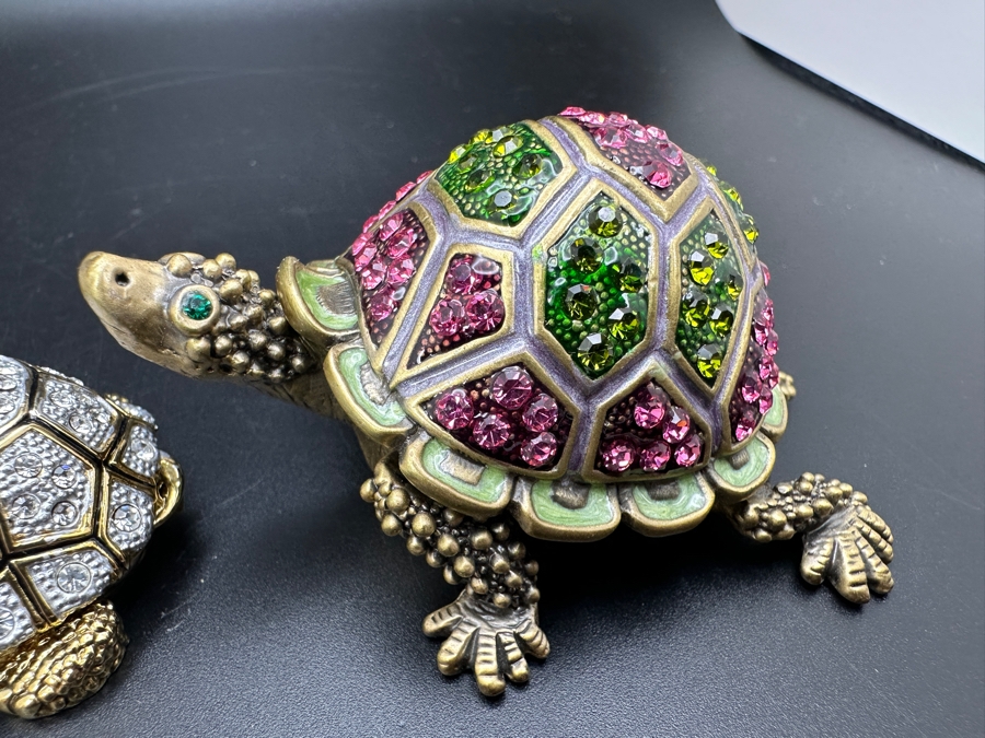Pair Of Rucinni Crystal Turtle Trinket Boxes [Photo 5]