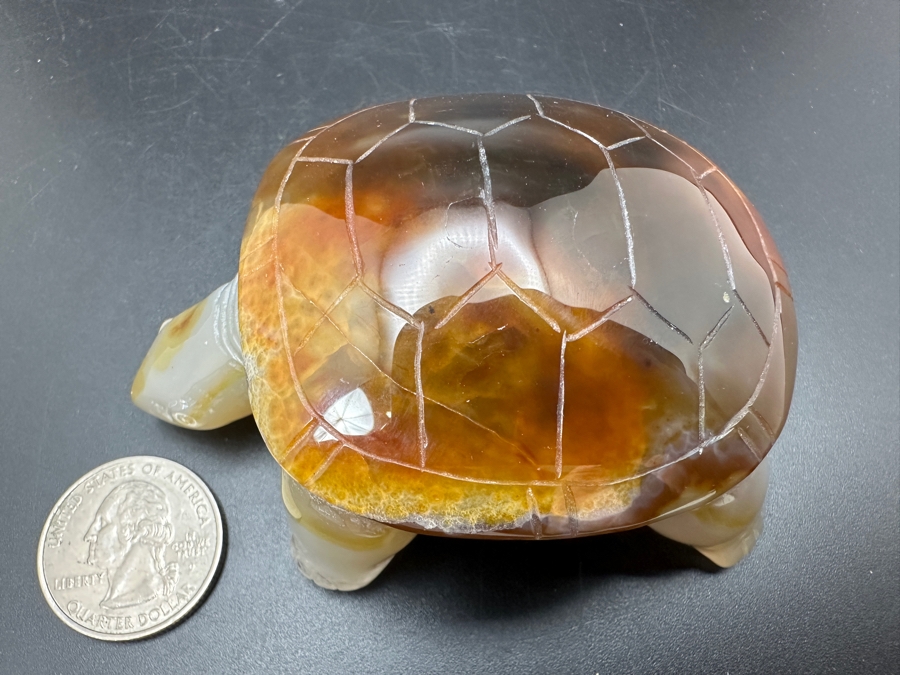 Stunning Hand Carved Agate Turtle Figurine 191g Retails $1,100 [Photo 16]