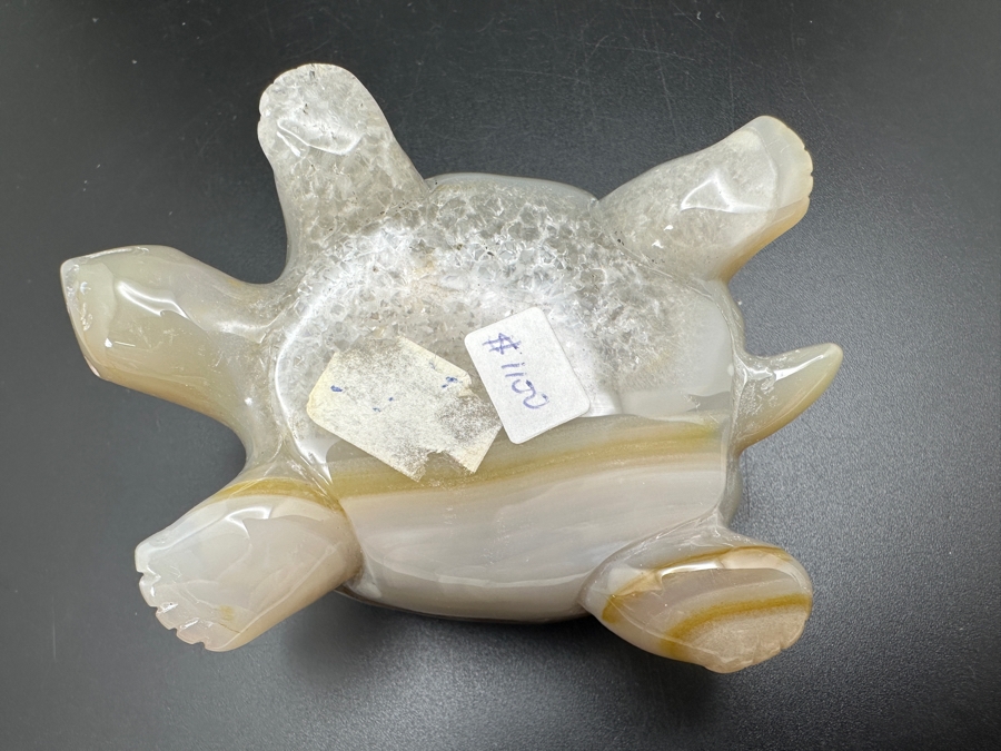 Stunning Hand Carved Agate Turtle Figurine 191g Retails $1,100 [Photo 12]