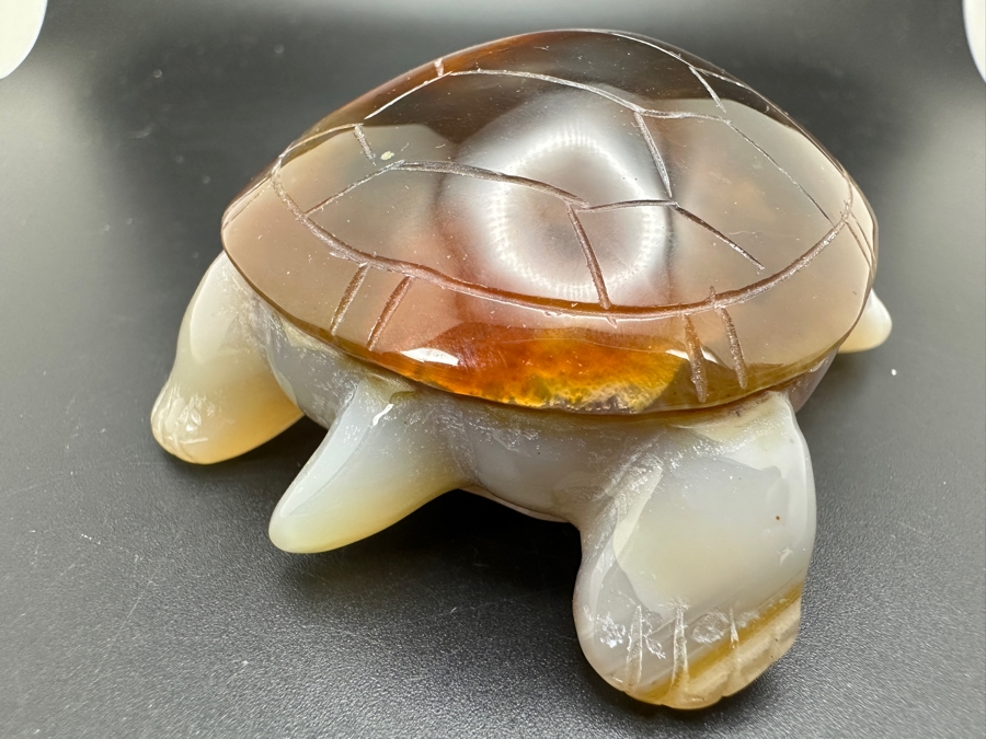 Stunning Hand Carved Agate Turtle Figurine 191g Retails $1,100 [Photo 11]