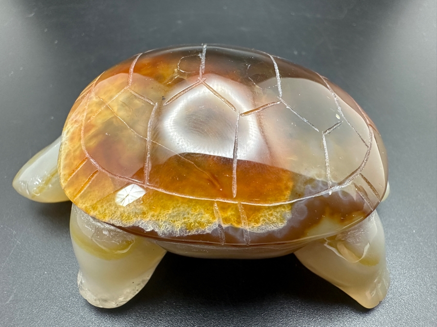 Stunning Hand Carved Agate Turtle Figurine 191g Retails $1,100 [Photo 2]