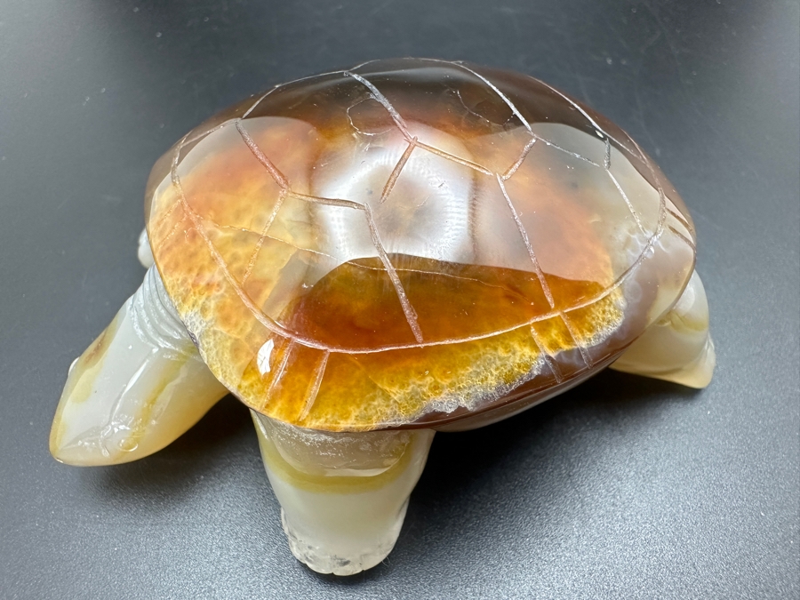 Stunning Hand Carved Agate Turtle Figurine 191g Retails $1,100 [Photo 4]
