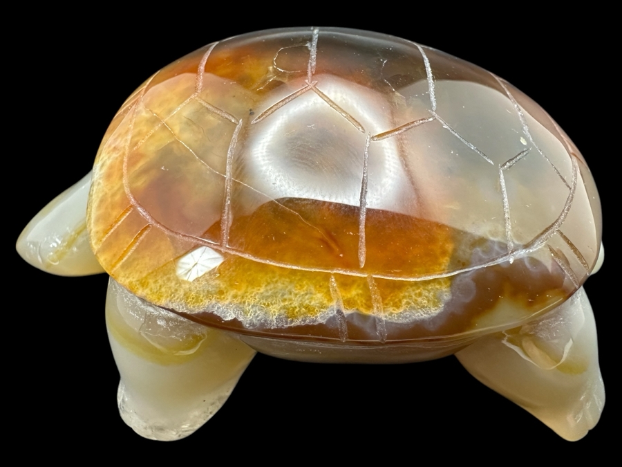 Stunning Hand Carved Agate Turtle Figurine 191g Retails $1,100 [Photo 1]