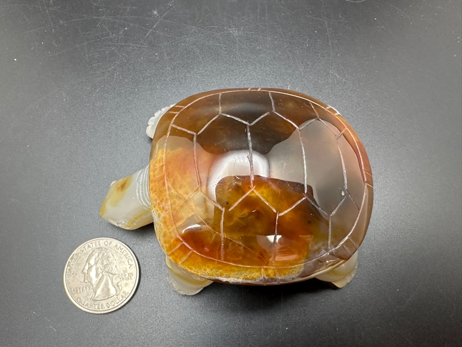 Stunning Hand Carved Agate Turtle Figurine 191g Retails $1,100 [Photo 17]