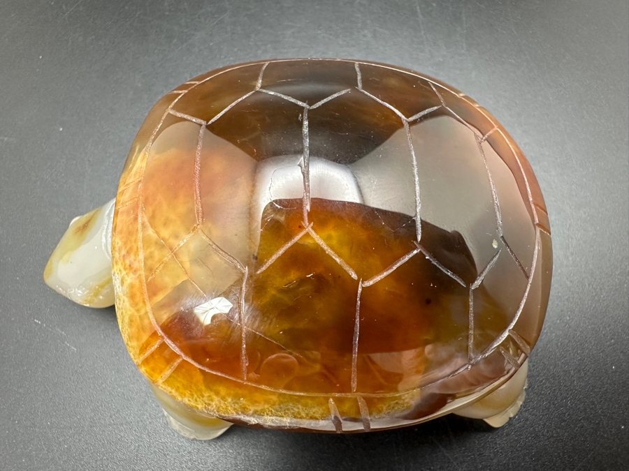 Stunning Hand Carved Agate Turtle Figurine 191g Retails $1,100 [Photo 3]