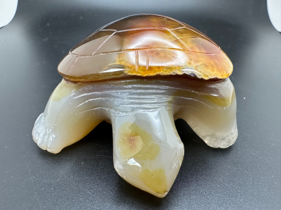 Stunning Hand Carved Agate Turtle Figurine 191g Retails $1,100 [Photo 8]
