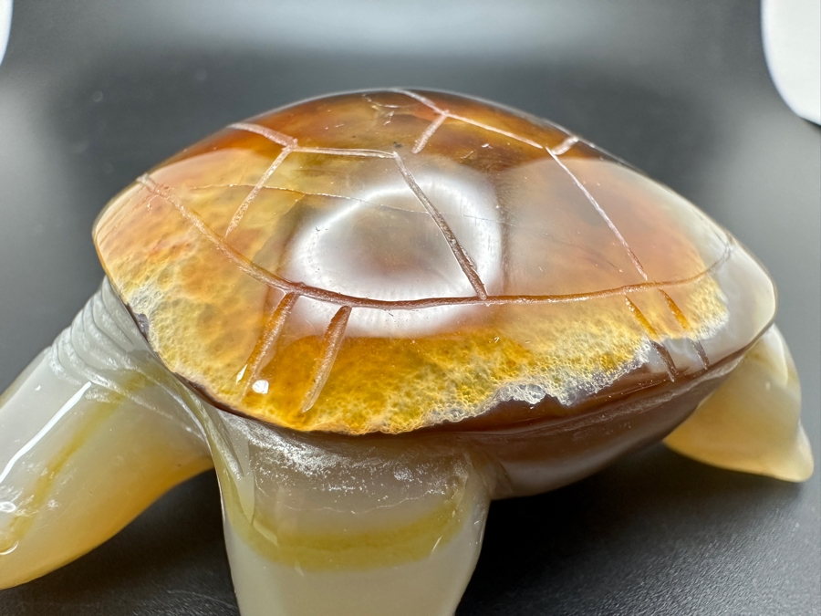 Stunning Hand Carved Agate Turtle Figurine 191g Retails $1,100 [Photo 7]