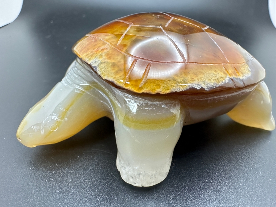 Stunning Hand Carved Agate Turtle Figurine 191g Retails $1,100 [Photo 6]