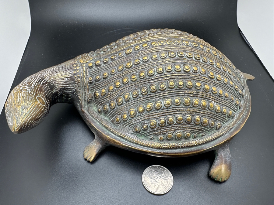 Heavy Solid Brass Turtle Figurine From India [Photo 3]