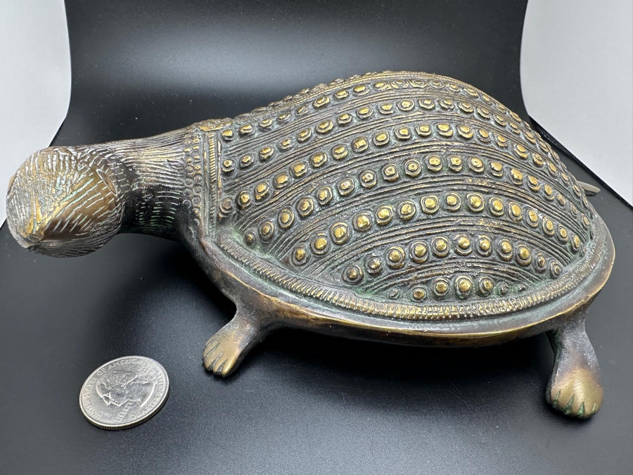 Heavy Solid Brass Turtle Figurine From India [Photo 5]